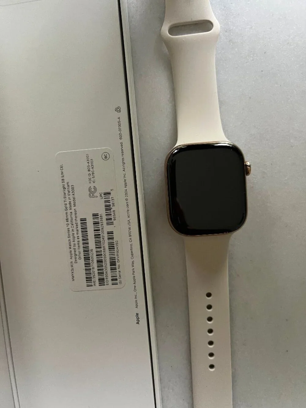 Apple Watch Series 10 GPS +Cellular 46mm Gold Titanium Case with Sport Band S/M